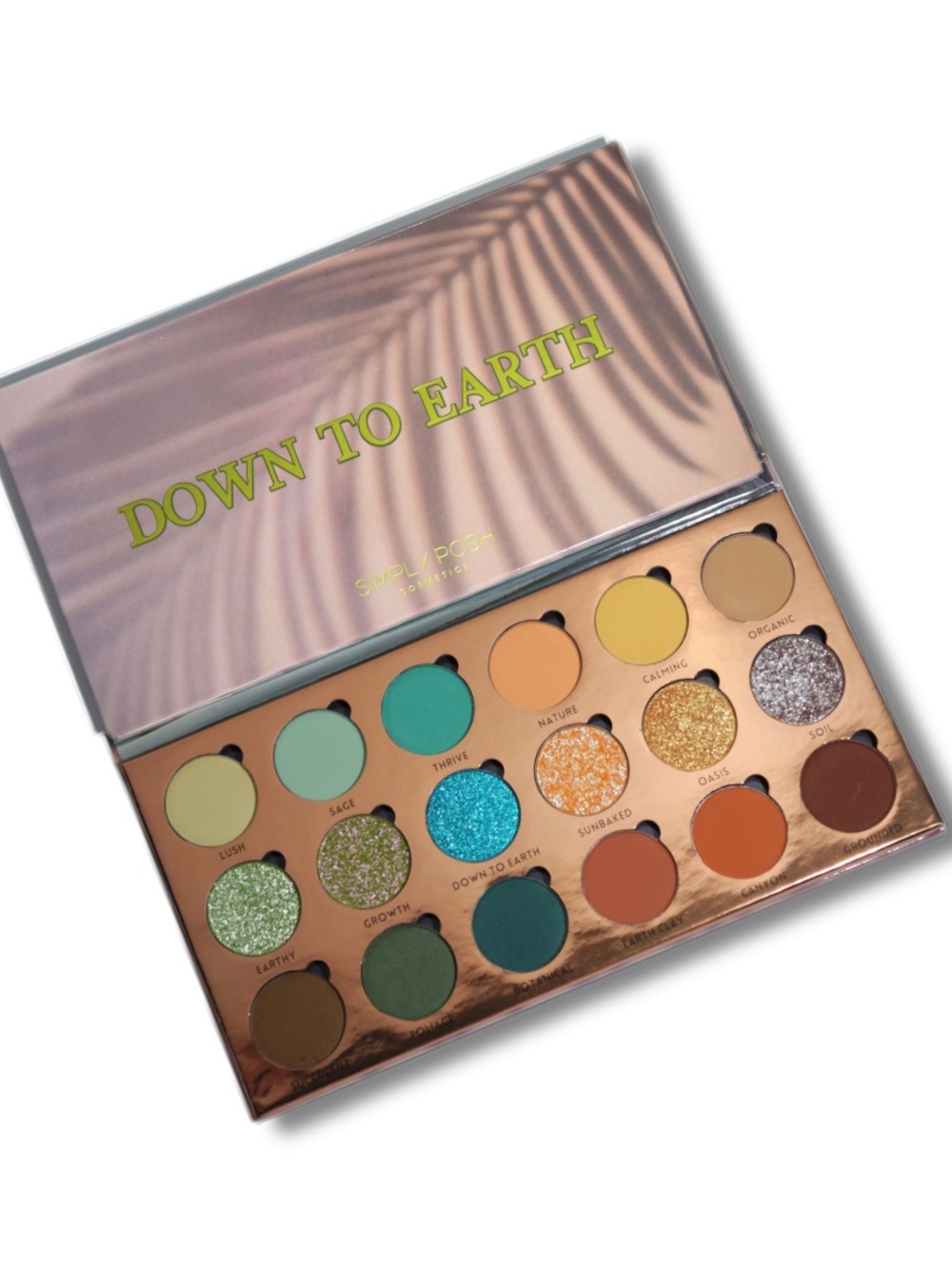 SIMPLY POSH Down To Earth Eyeshadow Palette - Green & Earth Tones